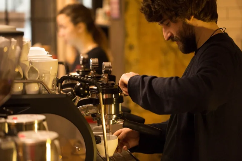 Barista at work